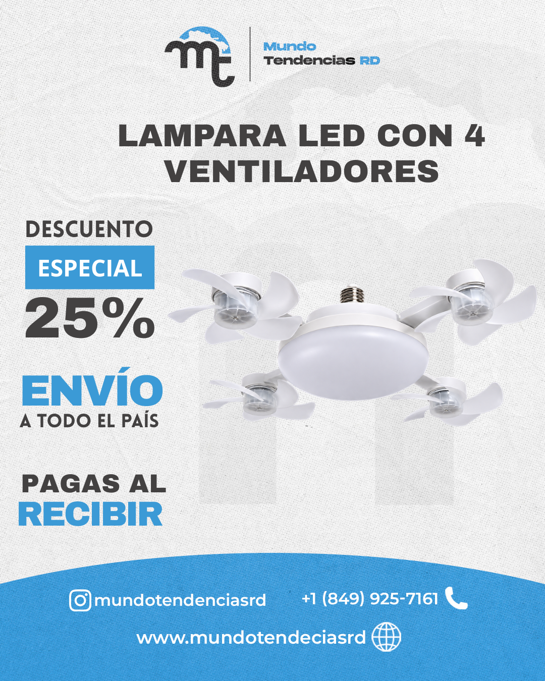AeroLight 4X™ | Lámpara LED con 4 Ventiladores Integrados - Olvidate de instalaciones complicadas y altos consumos