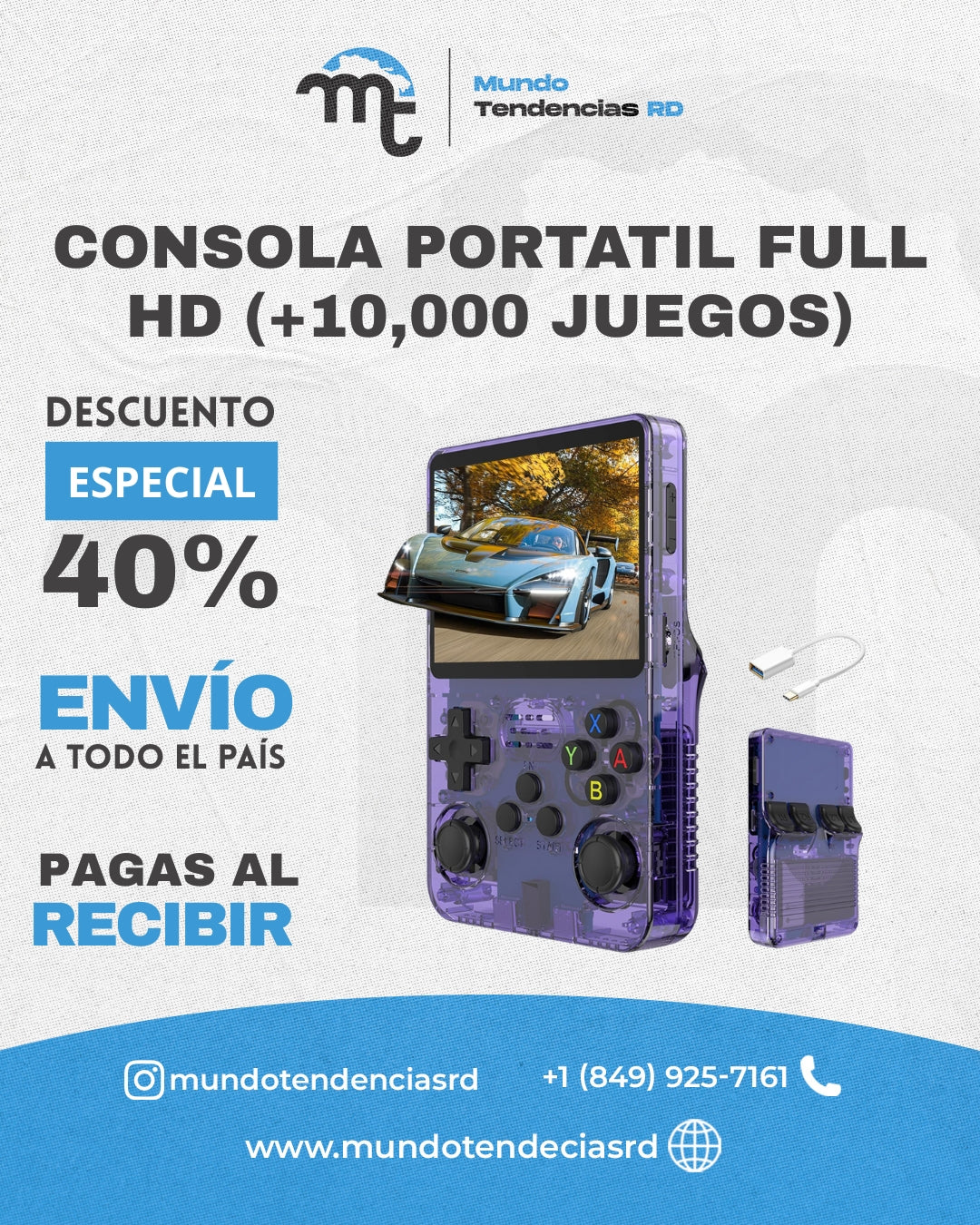 Consola Retro Portátil FULL HD:Miles de juegos clásicos en la palma de tu mano