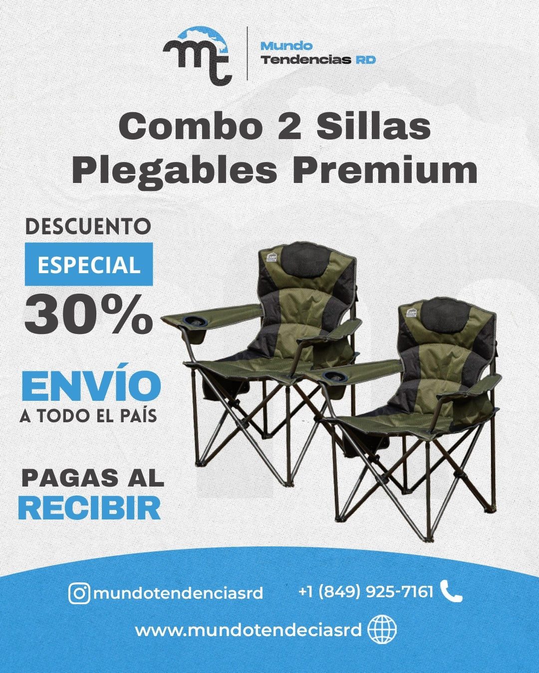 Combo 2 Sillas Plegable Premium | ¡Llévate 2 sillas por el precio de 1 y disfruta el doble de comodidad!