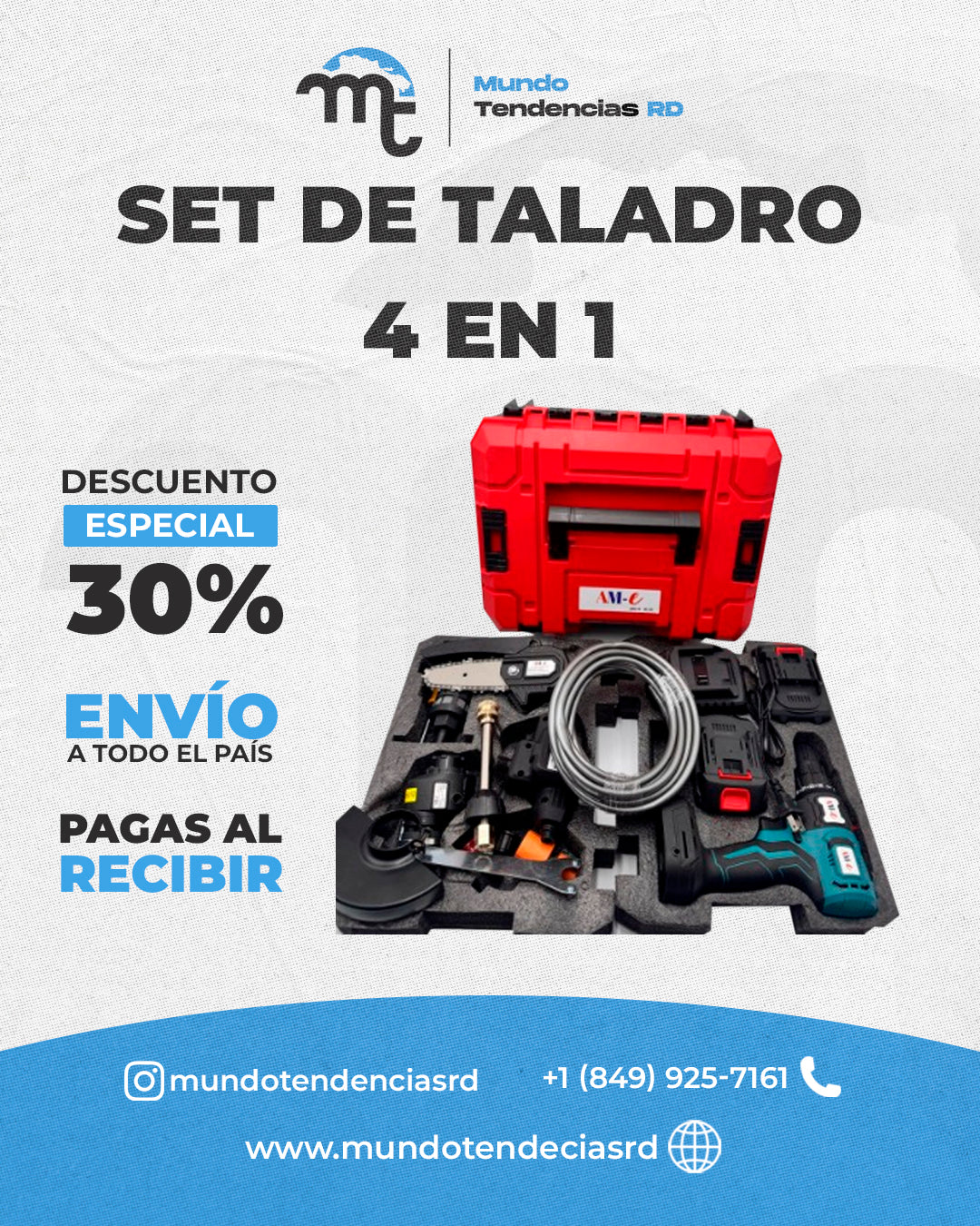 Set de taladros 4 en 1 PowerPro™ | ¡El 4 en 1 que transforma tu taller! Taladra, atornilla, mezcla y más
