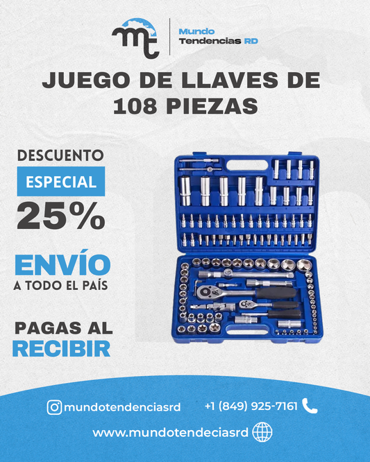 Juego de Cubos, Chicharras y extensiones de 108 Piezas ToolMaster™ | Calidad Profesional