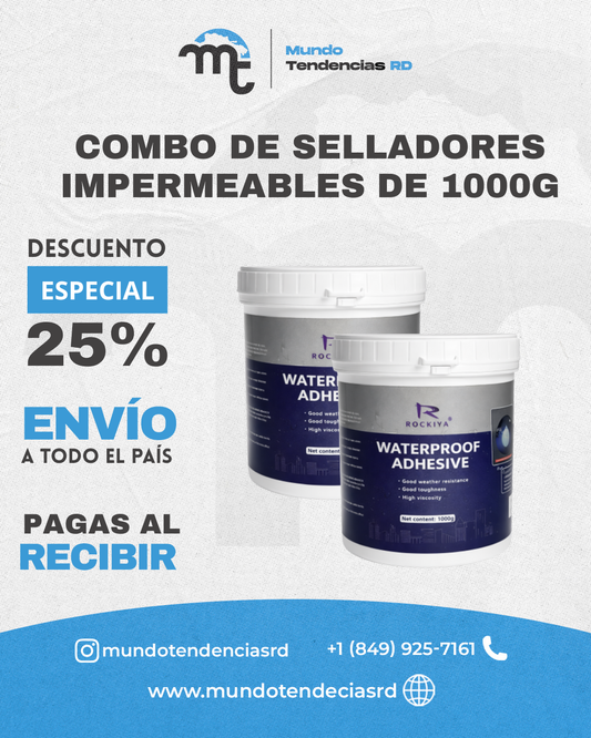 Combo DOS (2) Selladores Impermeables AquaSeal™ (2,000 g en Total) | ¡Sella Filtraciones sin Dañar el Diseño! Totalmente Transparente
