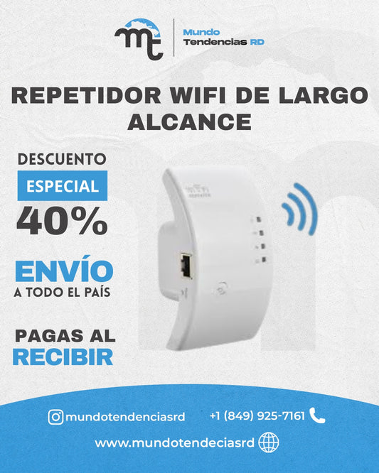 Repetidor WiFi de Largo Alcance | Señal estable en cada rincón de tu hogar