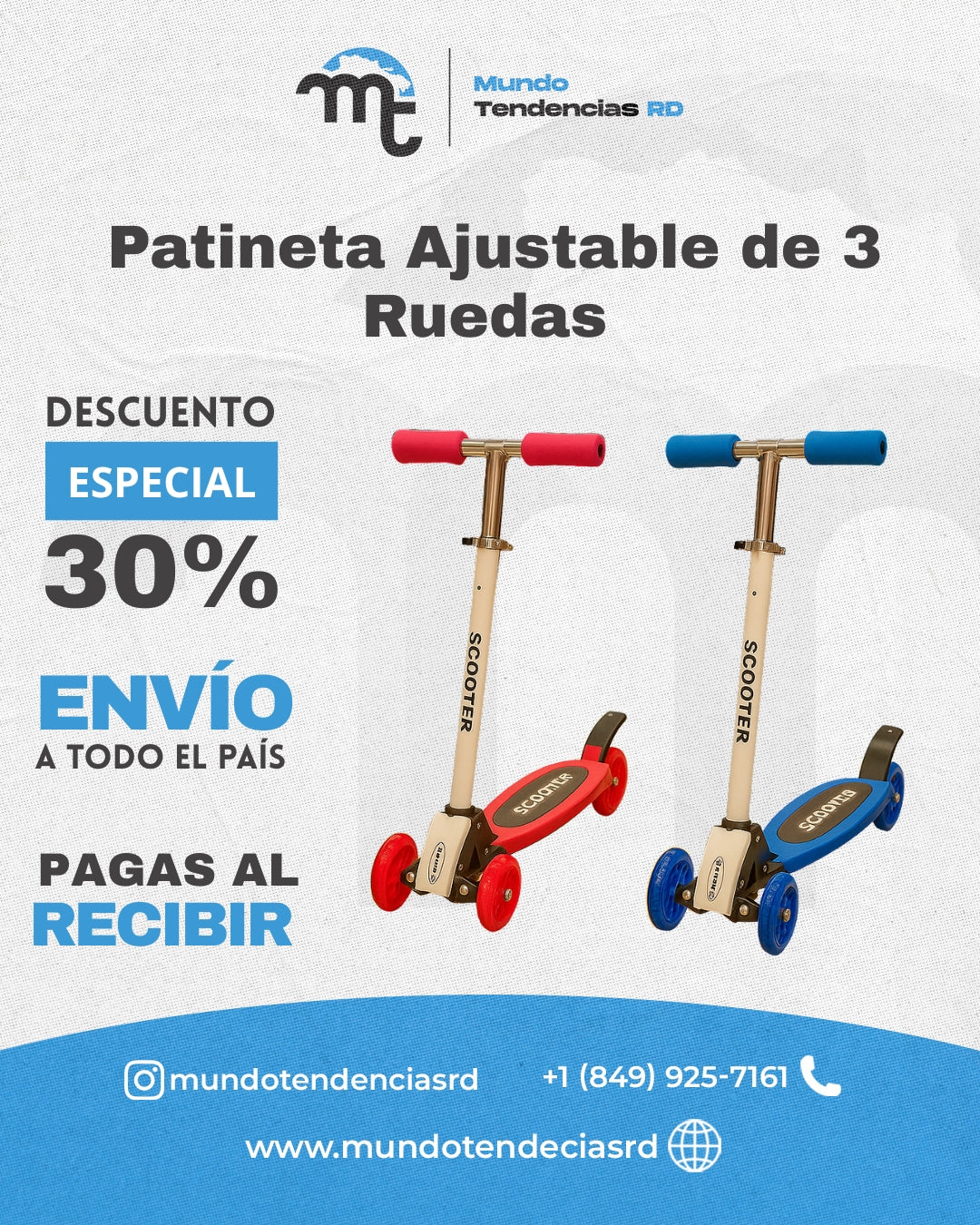 Patineta Ajustable de 3 Ruedas | La Patineta Perfecta para los Pequeños Aventureros