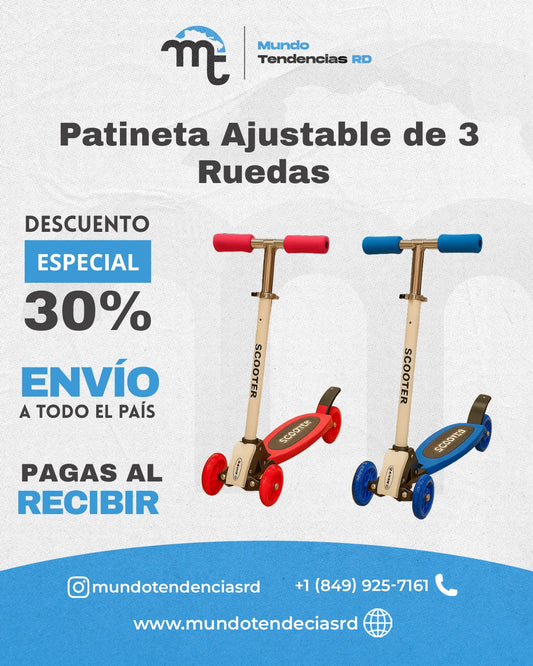 Patineta Ajustable de 3 Ruedas | La Patineta Perfecta para los Pequeños Aventureros