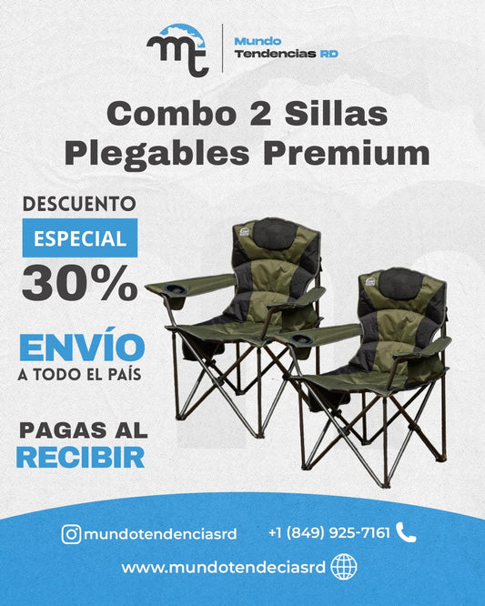 Combo 2 Sillas Plegable Premium | ¡Llévate 2 sillas por el precio de 1 y disfruta el doble de comodidad!