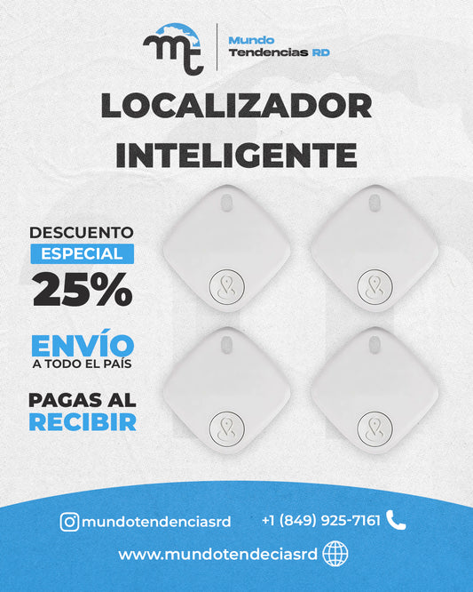 Combo CUATRO (4) Localizadores GPS Tipo AirTag SmartLocator™ | Solo Compatible con APPLE | Sonido potente + alerta de distancia