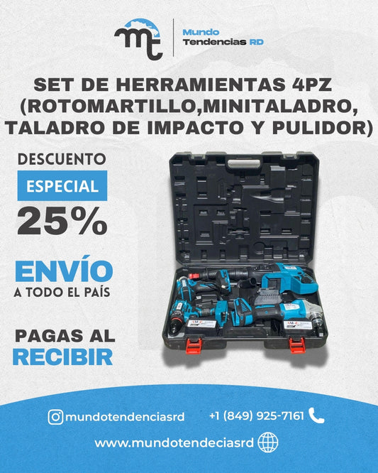 Set de Herramientas 4 en 1 ProMaxTools™ | Potencia y Precisión en un Solo Kit”