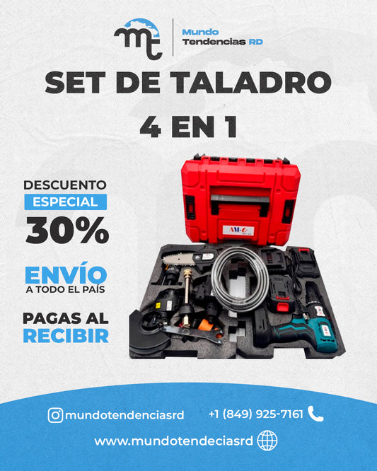 Set de taladros 4 en 1 PowerPro™ | ¡El 4 en 1 que transforma tu taller! Taladra, atornilla, mezcla y más
