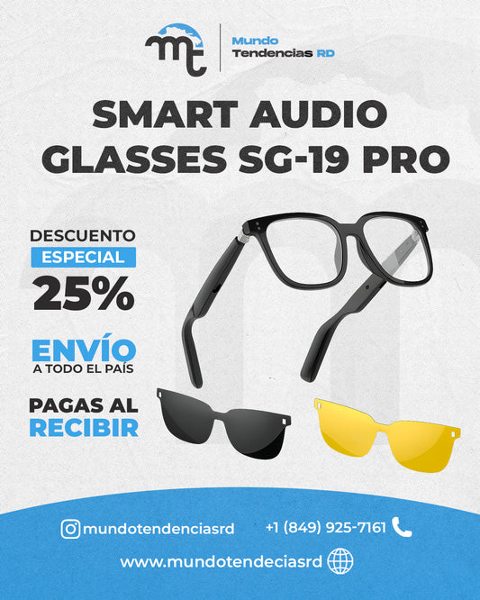 Smart Audio Glasses SG-19™ | Contesta Llamadas, envía nota de Voz y Escucha Música sin Auriculares
