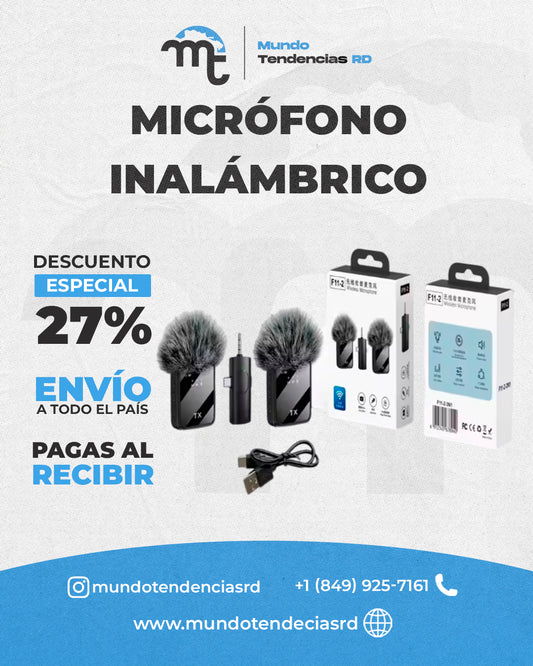 Micrófono inalámbrico Lavalier™ | Micrófono Inalámbrico Pro – ¡Graba audio limpio desde cualquier lugar!