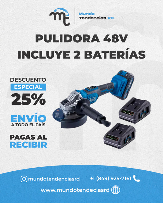 Pulidora 48V (Incluye 2 baterías) PowerGrind™ | Pulidora 48V Inalámbrica con 2 Baterías – ¡Potencia Profesional en tus Manos!